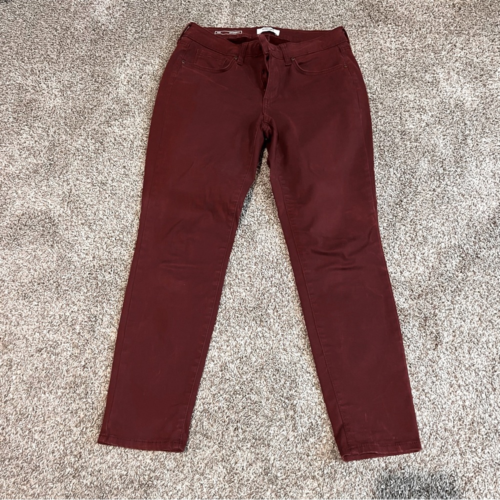 Sonoma burgundy skinny fit pants.